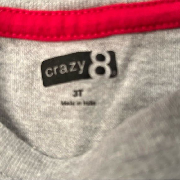 Crazy 8 Boys Size 3T Gray “Big Flirt” Graphic Long Sleeve Tee Shirt - Picture 4 of 4